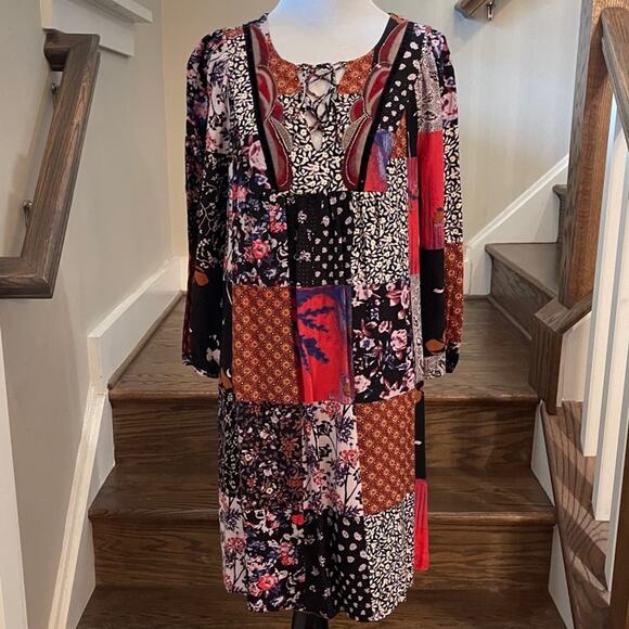 Anthropologie Arcata Patchwork Pattern Dress by One September Size XS - Picture 2 of 9